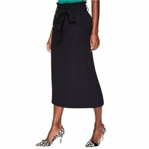 Boden Melina Paper Bag Black Midi Skirt Size 2 NWT **Missing Belt**